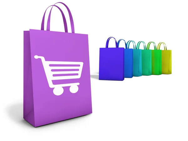 Web Compras en línea Bolsas E-Commerce — Foto de Stock