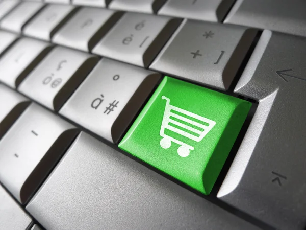 Online Shopping Icon Computer Key — Stock Photo, Image