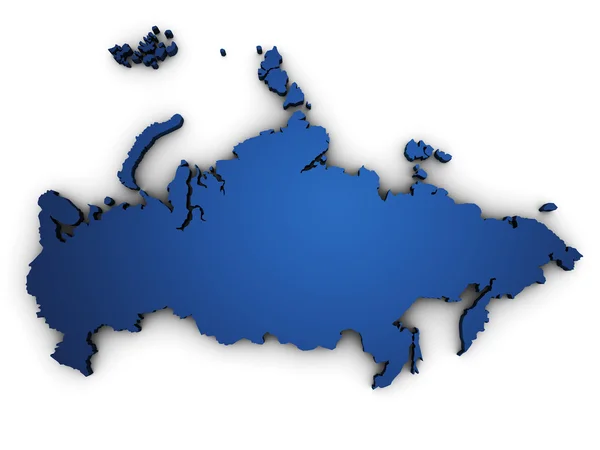 Map Of Russia 3d Shape — Stock Photo, Image