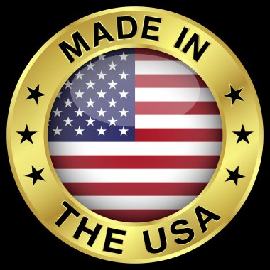 Made In The USA Gold Badge clipart