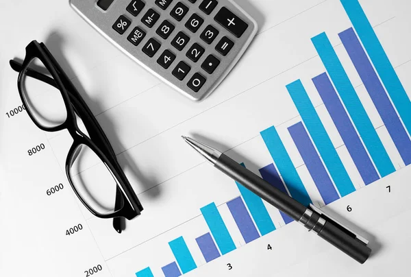 Business Financial Investment Accounting Analysis Report Concept Overhead Shot Close — Fotografia de Stock