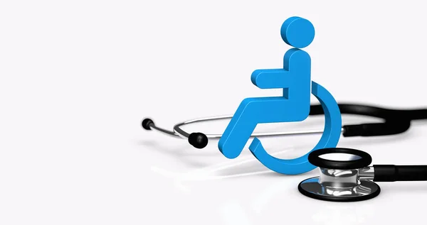 Disabled Health Care Medical Assistance Services People Disabilities Concept Blue — Zdjęcie stockowe