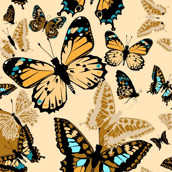 Butterflies Seamless. Wallpaper Pattern — Stock Vector