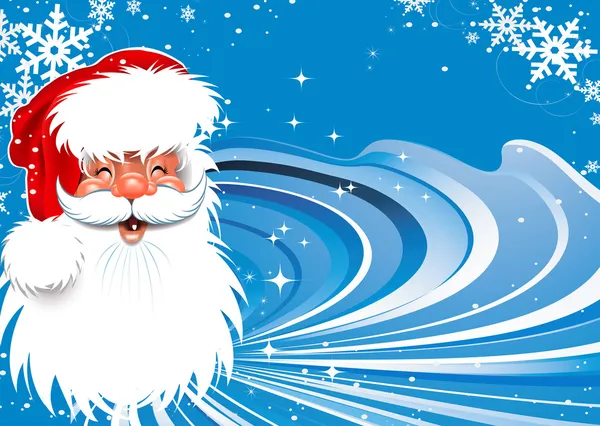 Santa Claus fondo de Navidad — Vector de stock