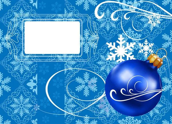 Різдвяні прикраси на синьому фоні — стоковий вектор