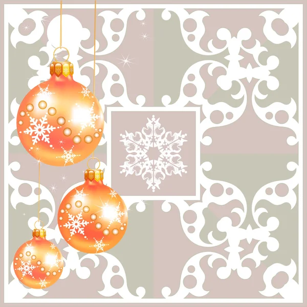 Christmas decorations on a gray background — Stock Vector