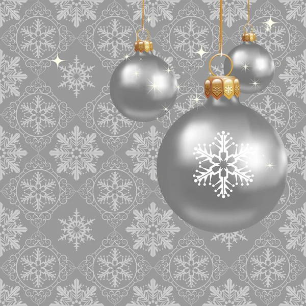 Christmas decorations on a gray background — Stock Vector