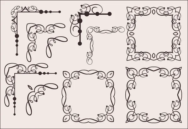 Elementos decorativos. Ángulos. Conjunto de vectores . — Vector de stock