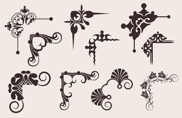 Elementos decorativos. Ángulos. Conjunto de vectores . — Vector de stock