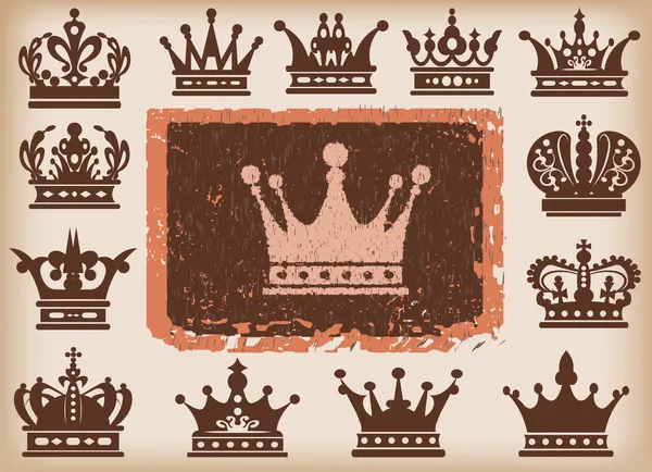 Crown. Conjunto de vectores. Iconos de colección — Archivo Imágenes Vectoriales