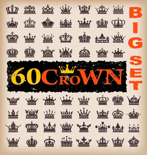 Crown. Conjunto de vectores. Iconos de colección — Vector de stock