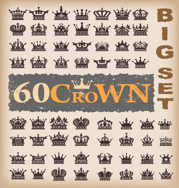 Crown. Conjunto de vectores. Iconos de colección — Vector de stock