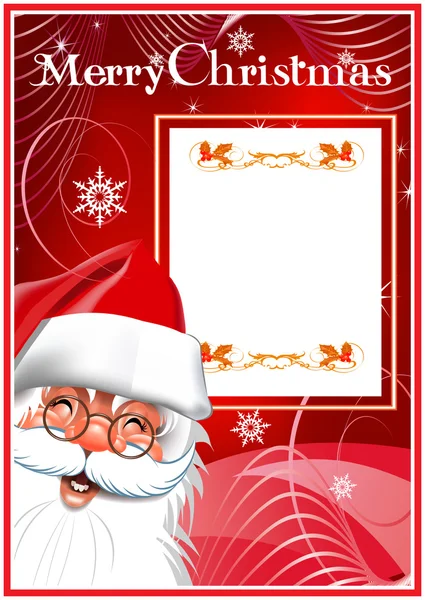 Feliz Navidad. Santa Claus. Fondo rojo — Vector de stock