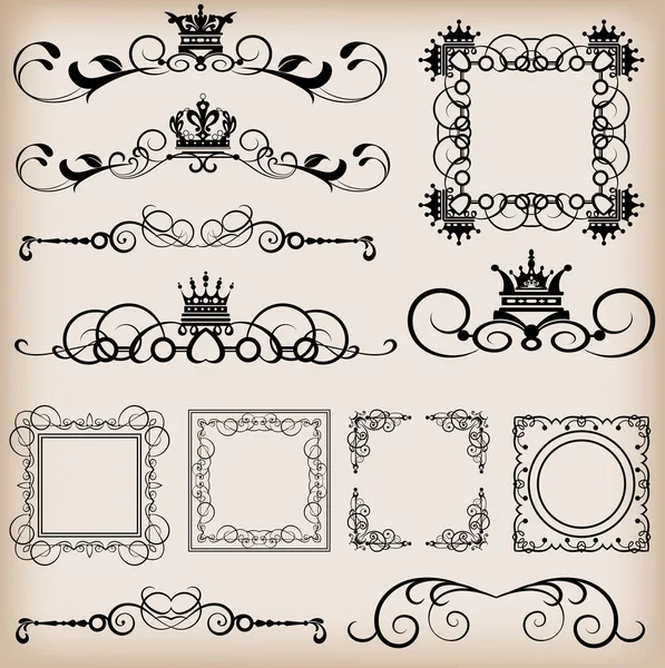 Vector set. Vintage elementen voor uw ontwerp. — Stockvector