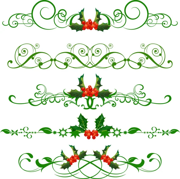 Holly. Navidad. Set de vectores , — Vector de stock