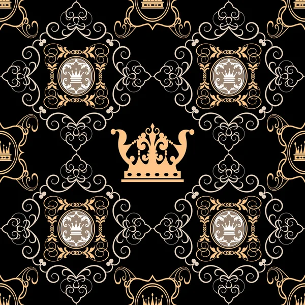 Seamless Vintage. Wallpaper Pattern. Vector — Stock Vector