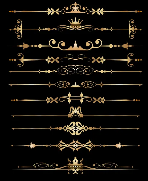 Vector set. Ornamental Rule lines. — Stock Vector