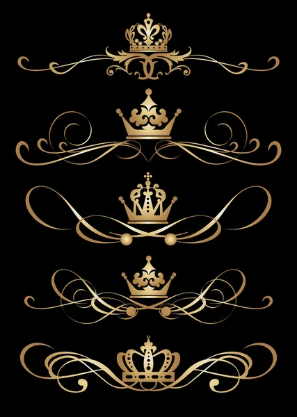ビクトリアン スクロールと、設計のための王冠. — ストックベクタ