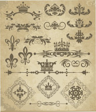 vektör kümesi. Victorian kayar. dekoratif öğeler