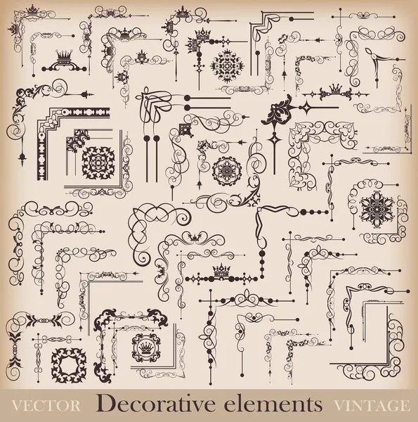 Elementos decorativos. Diseño de ángulo. Imagen vectorial. Vintage . — Archivo Imágenes Vectoriales