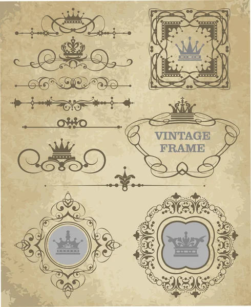 Vector set. Victorian wordt geschoven. decoratieve elementen — Stockvector