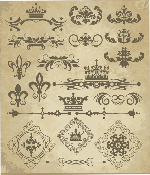 Vector set. Victorian Scrolls. Decorative elements — Stock Vector