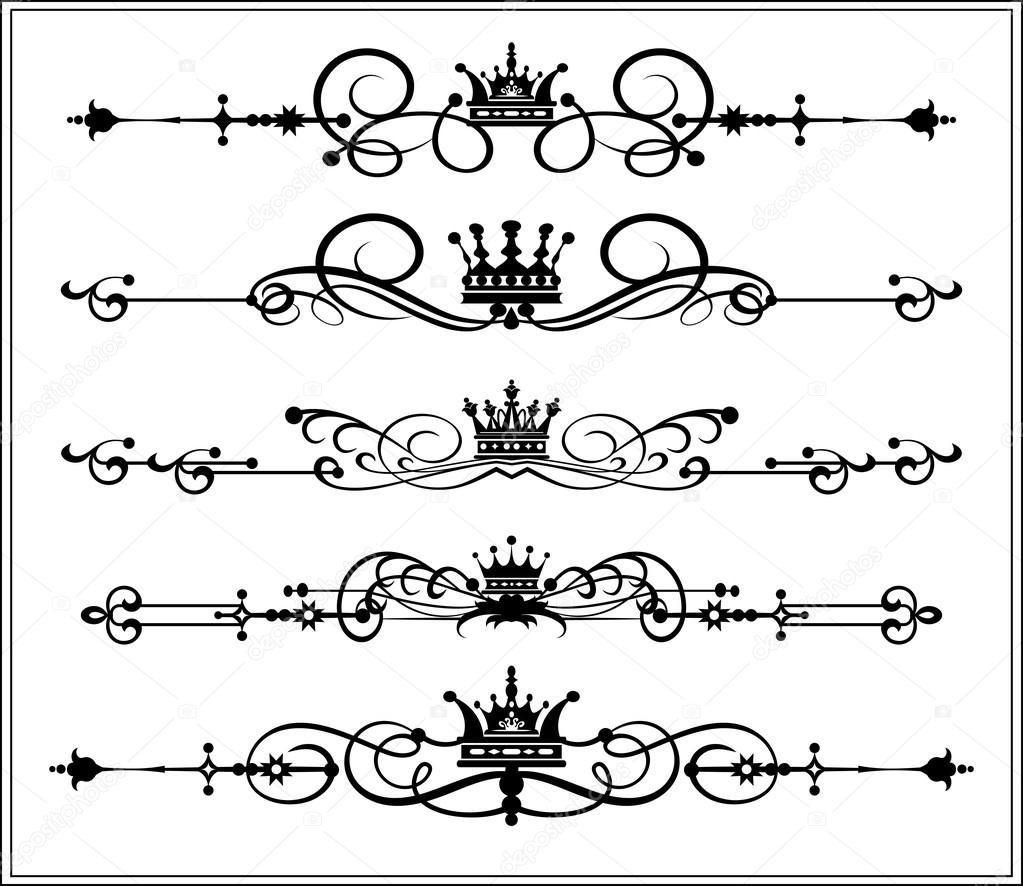 Vector set. Victorian Scrolls. Decorative elements