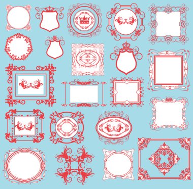 vektör kümesi. çerçeve. tasarımınız için vintage öğeler.