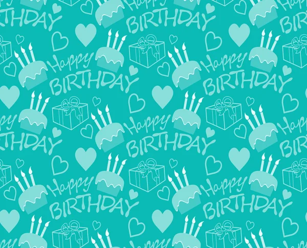 Joyeux anniversaire sans couture motif texture fond papier pour l'emballage des cadeaux — Image vectorielle