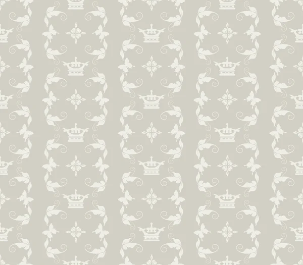 Damask decorative wallpaper for walls vector vintage seamless patterns — Stock Vector