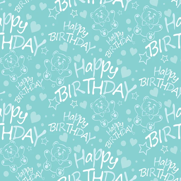 Joyeux anniversaire sans couture motif texture fond papier pour l'emballage des cadeaux — Image vectorielle