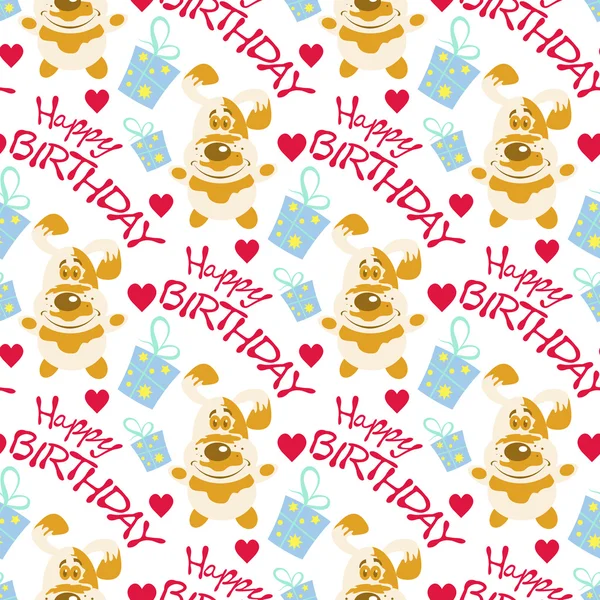 Happy Birthday seamless pattern texture background paper for packing gifts — Stock Vector