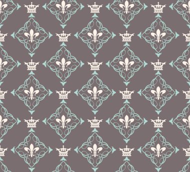 damasko dekoratif duvar kağıdı duvar için vintage Dikişsiz desen vektör