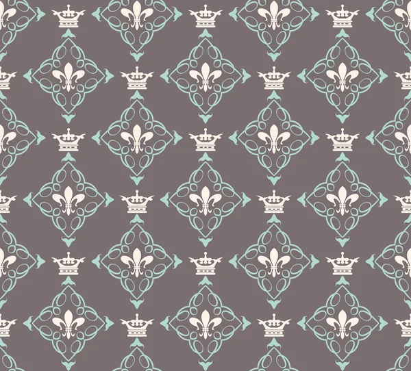 Damask decorative wallpaper for walls vector vintage seamless patterns — Stock Vector