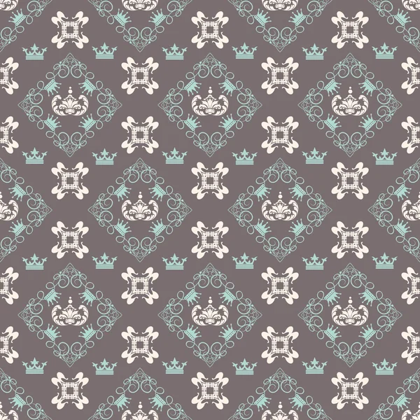 Damask decorative wallpaper for walls vector vintage seamless patterns — Stock Vector