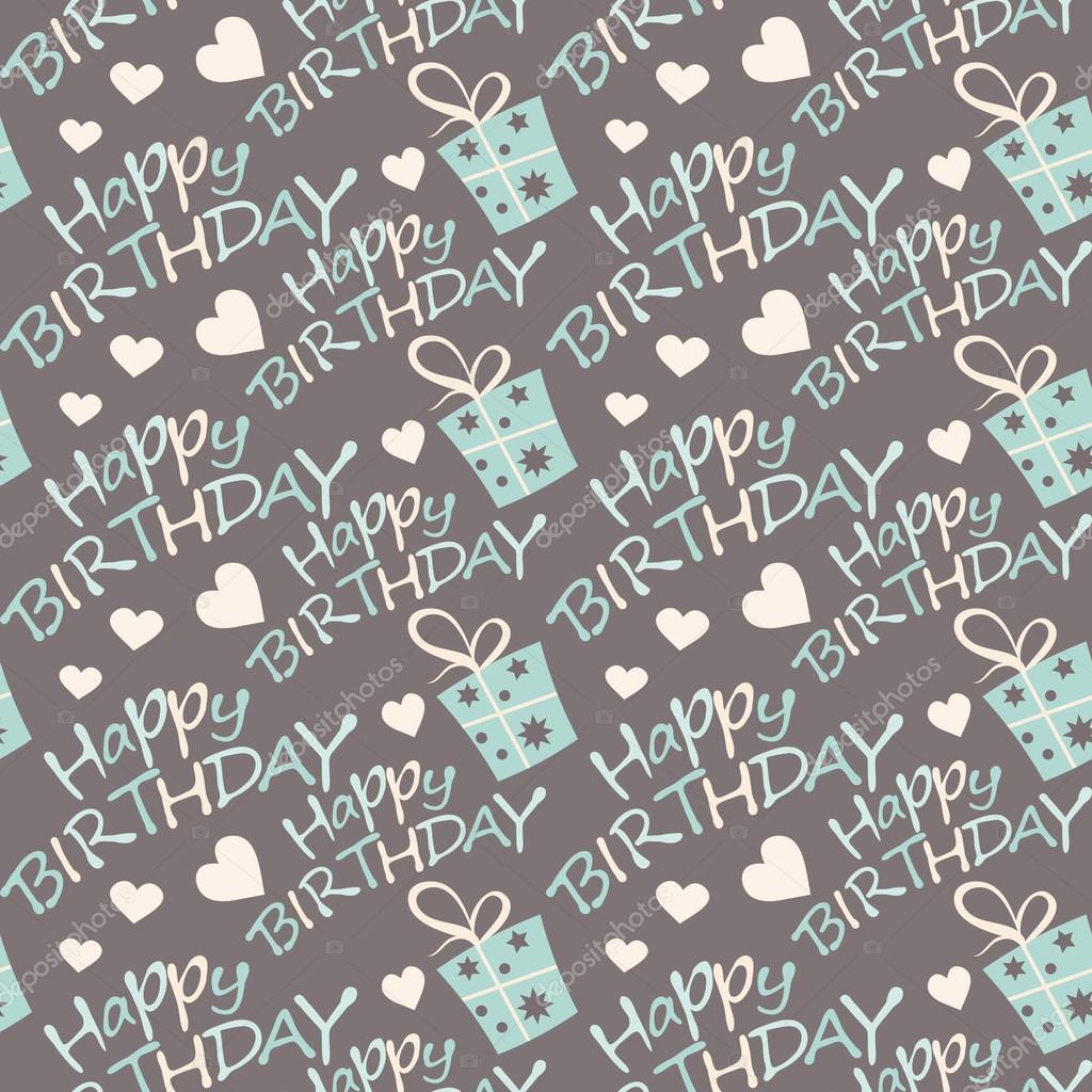 Happy Birthday seamless pattern texture background paper for packing