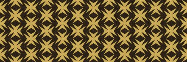 Dekoratif altın süslemeli arka plan desenli siyah arka plan. Kusursuz desen, doku. Vektör resmi