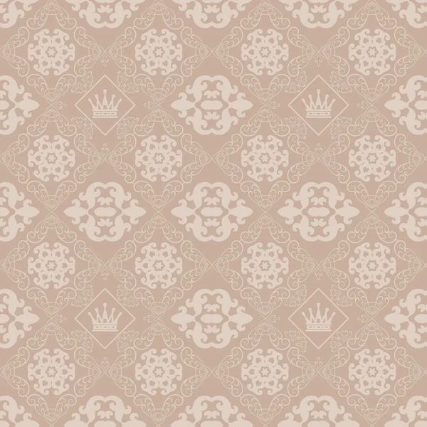 Damask decorative wallpaper for walls vector vintage seamless patterns — Stock Vector