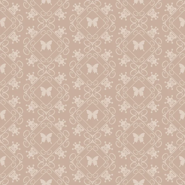 Damask decorative wallpaper for walls vector vintage seamless patterns — Stock Vector