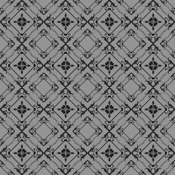 Damast dekorativa tapeter för väggar vektor vintage seamless mönster — Stock vektor