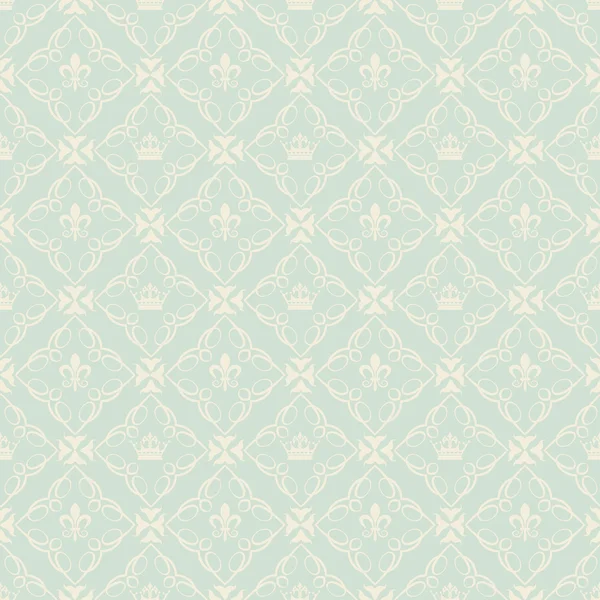 Damasco fondo de pantalla decorativo para las paredes vector vintage patrones sin costuras — Vector de stock