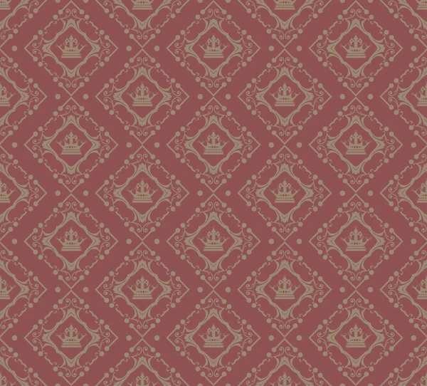 Damasco fondo de pantalla decorativo para las paredes vector vintage patrones sin costuras — Vector de stock