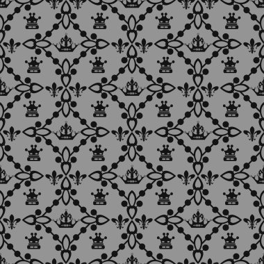 duvarlar için dekoratif duvar kağıdı Retro illüstrasyon damask vintage Dikişsiz desen vektör