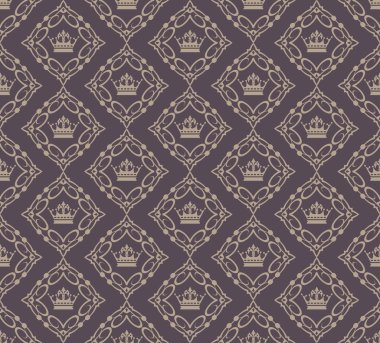 duvarlar için dekoratif duvar kağıdı Retro illüstrasyon damask vintage Dikişsiz desen vektör