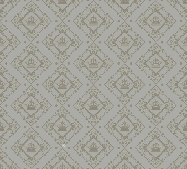 Retro illustration damask decorative wallpaper for walls vector vintage seamless patterns — Stock Vector