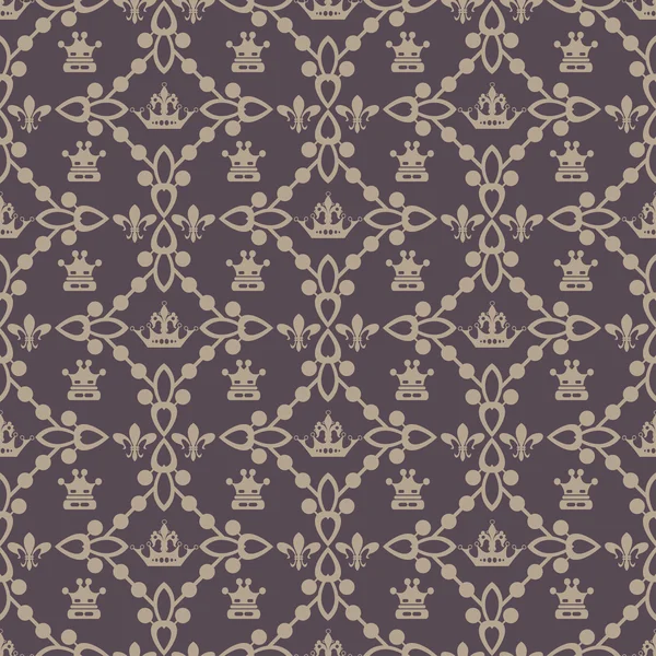 Retro illustration damask decorative wallpaper for walls vector vintage seamless patterns — Stock Vector