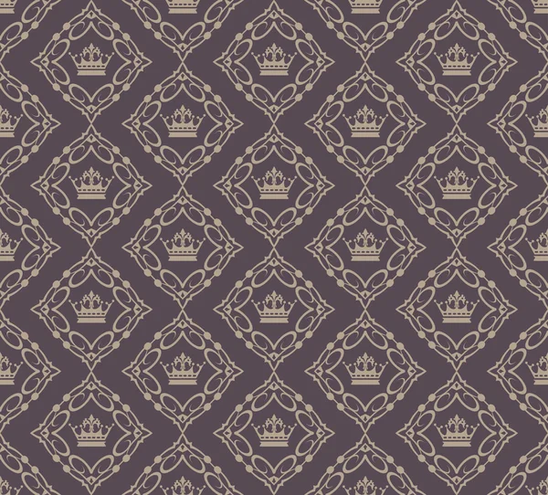 Retro illustration damask decorative wallpaper for walls vector vintage seamless patterns — Stock Vector