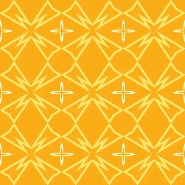 Bright Background Pattern Geometric Yellow Ornament Orange Background Seamless Background — Stock Vector