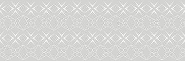 Açık gri arka planda geometrik süslemeli basit arkaplan deseni. Duvar kağıdı ve dokular için kusursuz bir arkaplan. Vektör resmi.