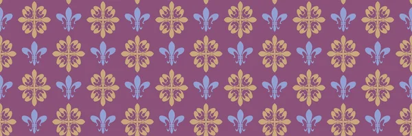 Фоновый Рисунок Декоративным Цветочным Орнаментом Фиолетовом Фоне Бесшовный Фон Обоев — стоковый вектор
